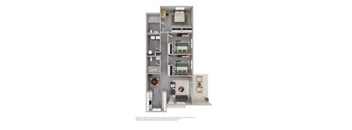 a floor plan of a 1 bedroom floor plan