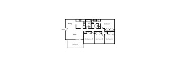 4 bedroom 2 bathroom floor plan at The View At Catalina Apartments in Tucson, AZ