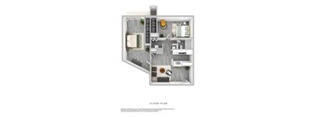 2 bed 2 bath 786 sqft floorplan