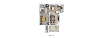 One Bedroom One Bathroom A1 Floor Plan at Haven at Arrowhead Apartments in Glendale Arizona