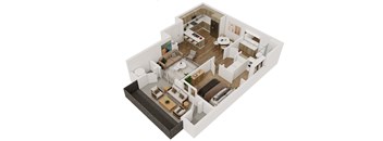 Turquoise One Bed One Bath Floorplan at Amavida Marana