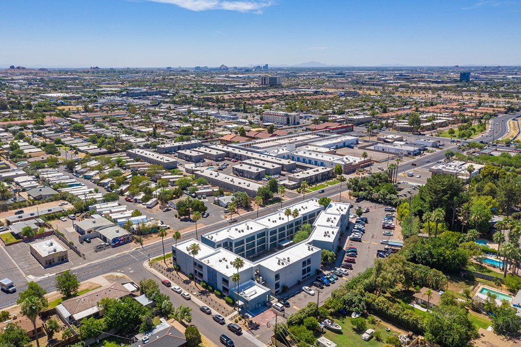 Aerial Exterior area 2 at Arcadia Lofts in Phoenix AZ Nov 2020
