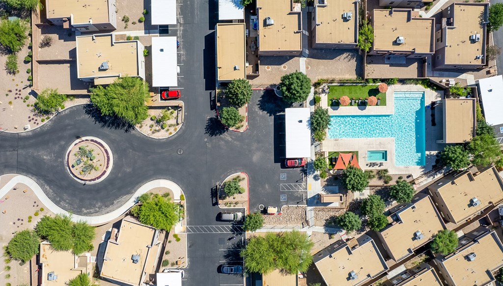 Aerial of Sabino Vista Apartments in Tucson Arizona