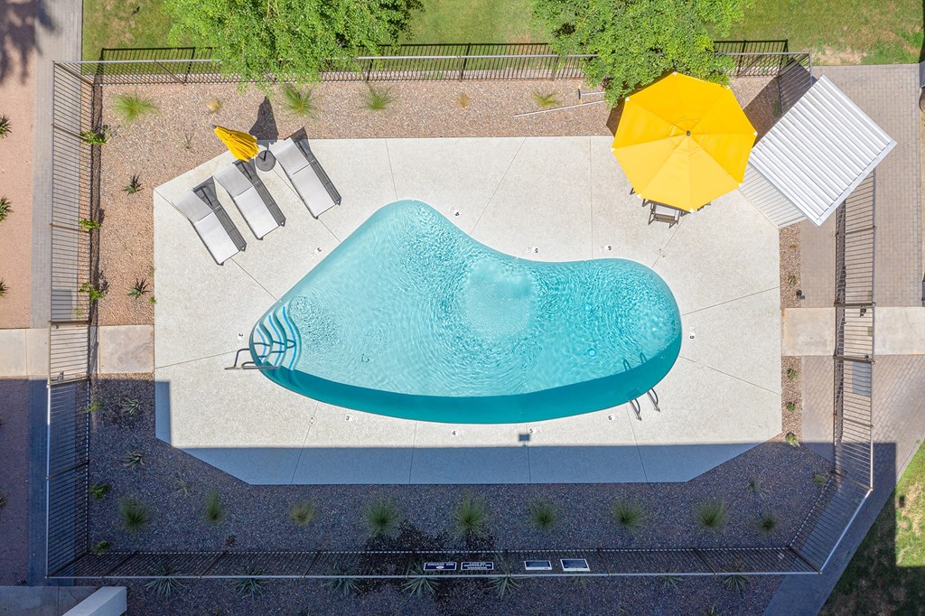 Aerial pool at Arcadia Lofts in Phoenix AZ Nov 2020