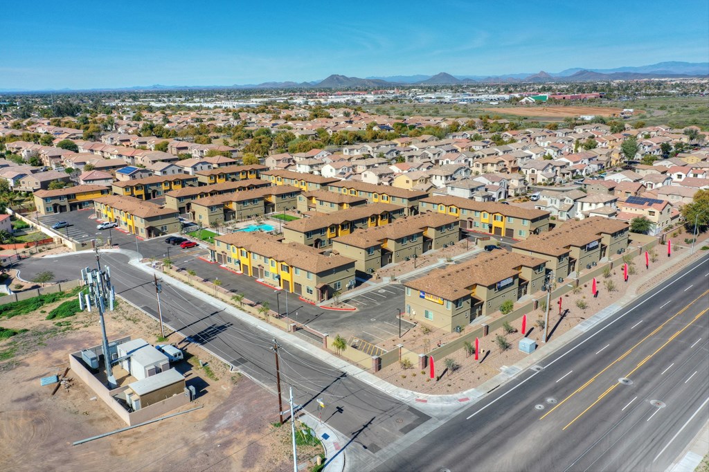 Aerial view at San Vicente Townhomes in Phoenix AZ
