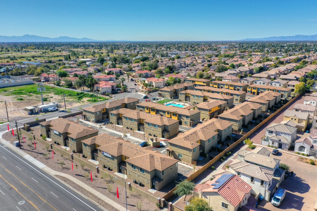 Aerial view at San Vicente Townhomes in Phoenix AZ