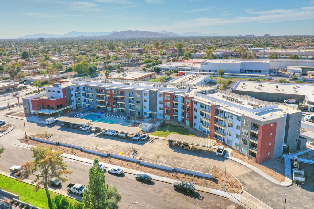 Aerial view at V on Broadway Apartments in Tempe AZ November 2020 (2)