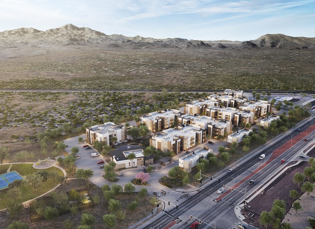 Aerial view of Amavida Marana Apartments in Marana Arizona