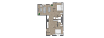 2B x 2B 2nd Ave Commons Floor Plan