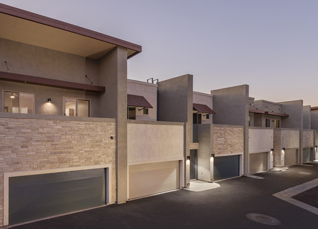 Attached Garages at The Carson Townhomes in Downtown GIlbert Arizona