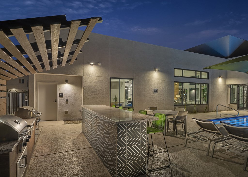 BBQ and Pool Area at The Prescott at Park West in Peoria Arizona