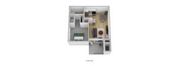 1x1 Bandelier Floorplan at Vista Grande Apartments