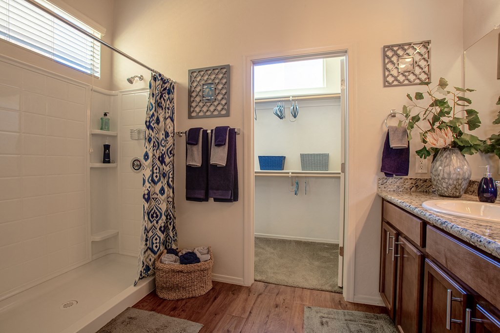 Shower and Closet at Avilla Tanque Verde