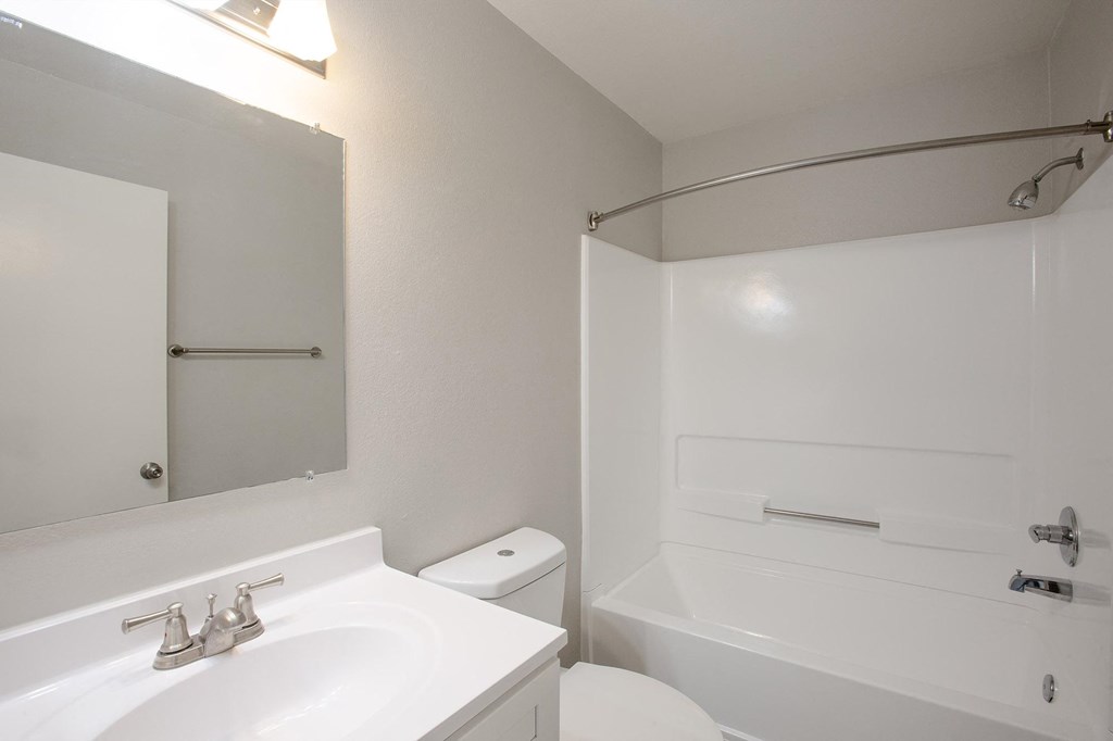 Bathroom at The Bluffs at Tierra Contenta Apartments in Santa Fe New Mexico