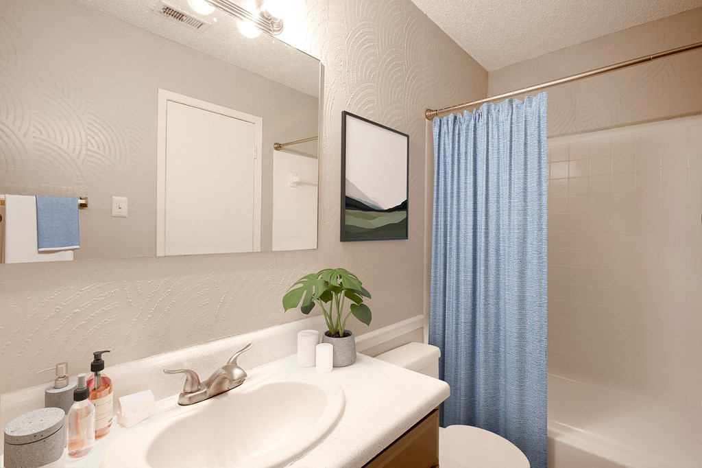 Bathroom at The Villas at Quail Creek Apartment Homes in Austin Texas