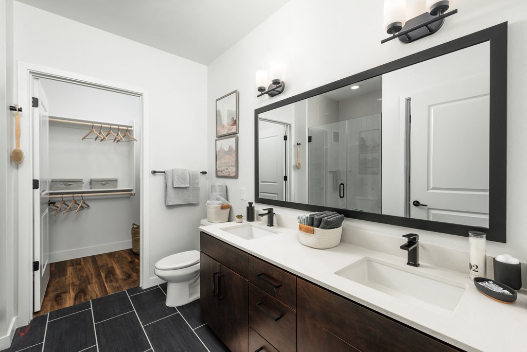 Bathroom at Trovita Rio Apartments in Tempe AZ June 2021