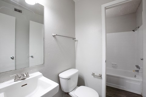 Bathroom at Villa Esperanza Apartments in Albuquerqu