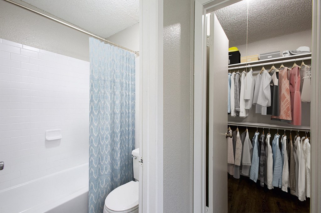 Bathroom with Walkin Closet at The Villas at Quail Creek Apartment Homes in Austin Texas