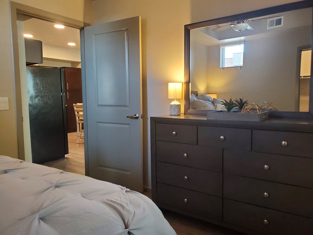 Bedroom at Pinon Lofts Apartments in Sedona AZ