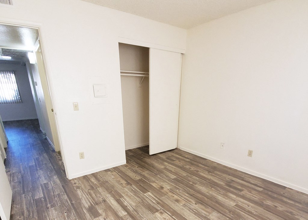 Bedroom and closet at University Park in Tempe AZ August 2020