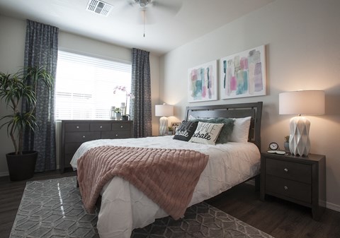 Bedroom at San Mateo Townhomes in Phoenix AZ July 2021 4