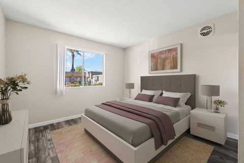 Bedroom at SunVilla Apartments in Mesa Arizona