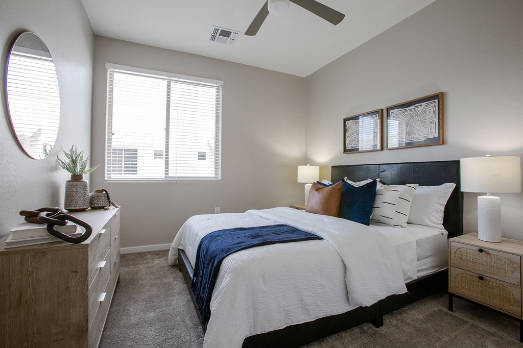 Bedroom at The Carson Townhome Apartments