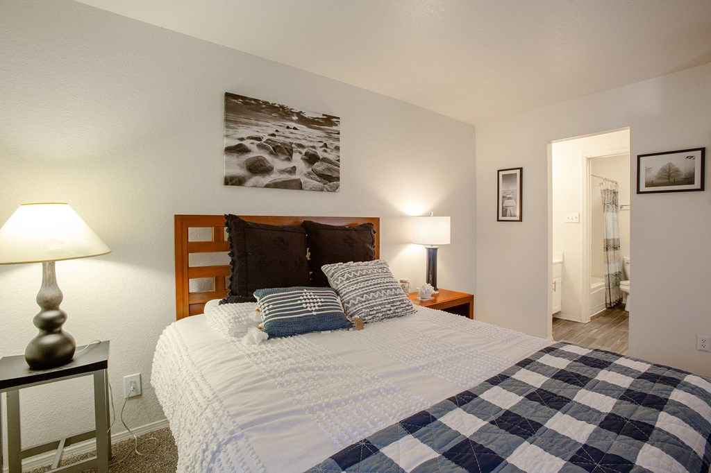 Bedroom at Whispering Sands Apartments in Albuquerque