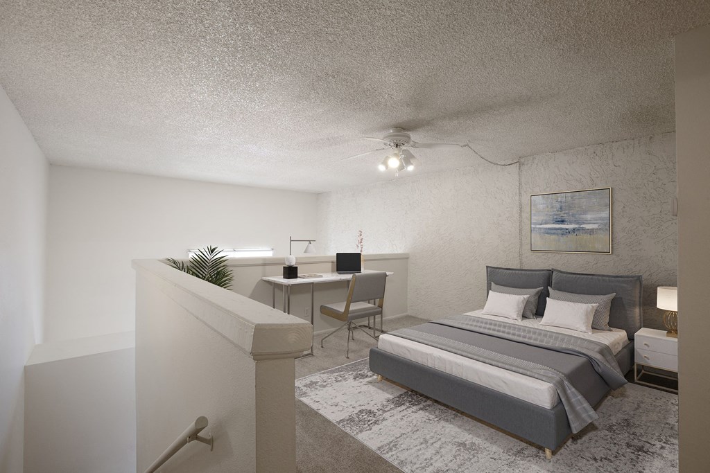 Bedroom for One Bedroom One half bath at Townhomes on the Park in Phoenix Arizona