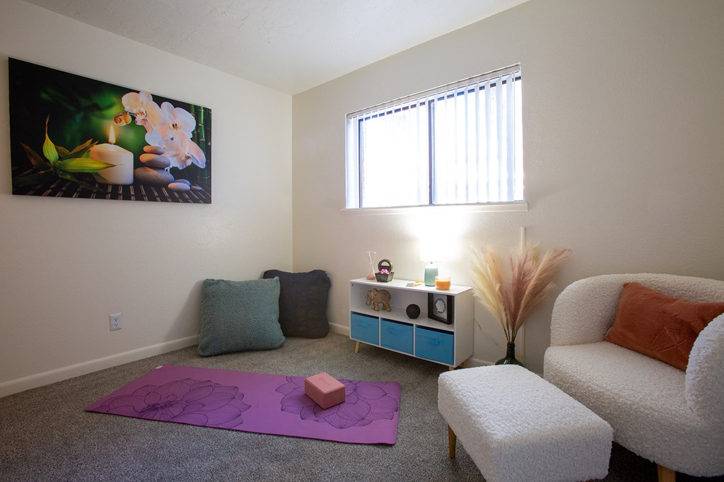 Bedroom with Window View at The View at Catalina Apartments in Tucson Arizona