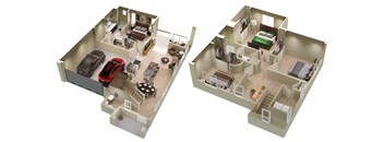 bedroom floor plans for a home and a bedroom and living room