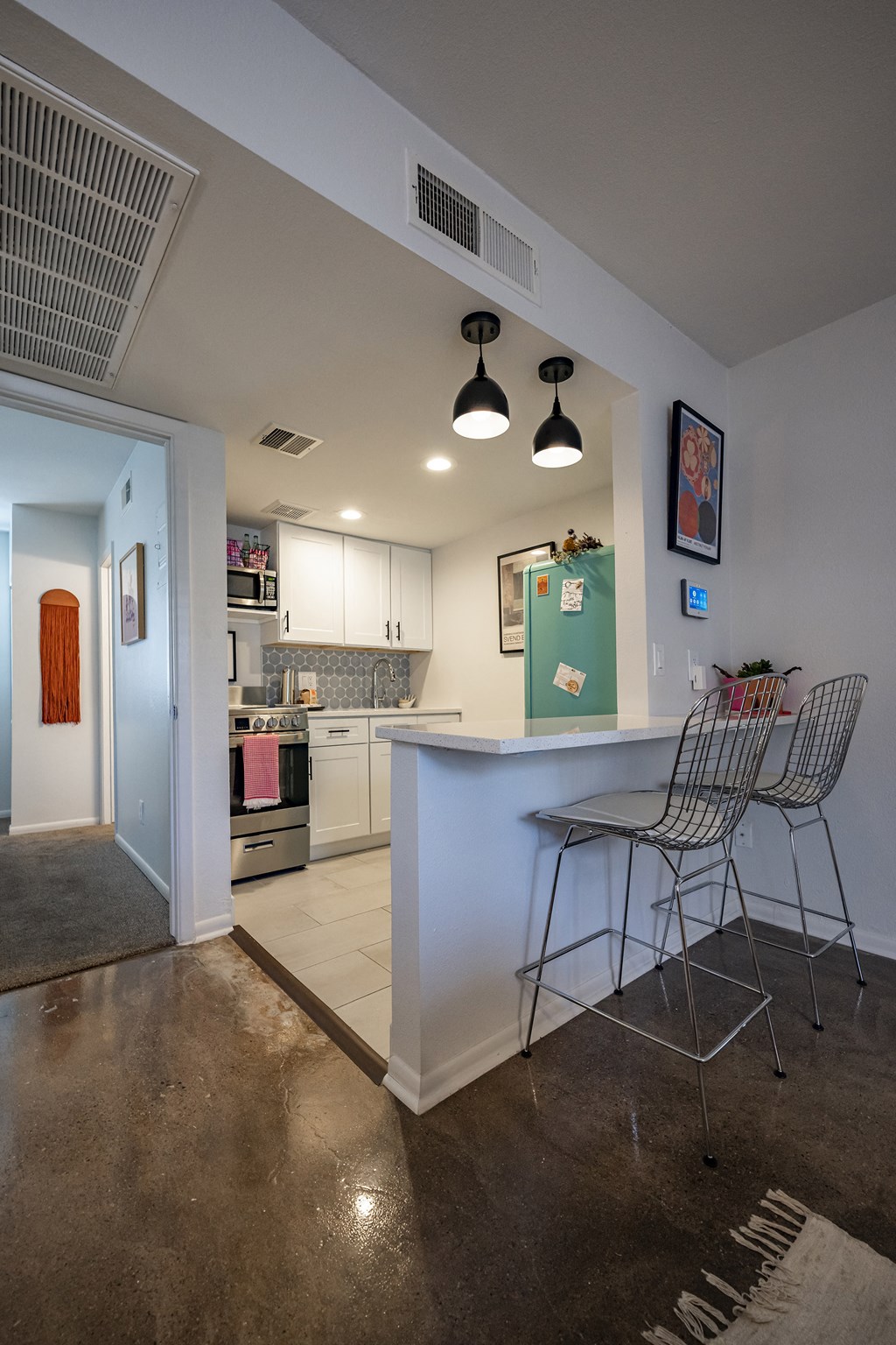 Breakfast Bar and Kitchen at Polanco Apartments