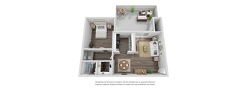 One Bedroom One Bathroom 738 Sqft Unit at Brookwood Apartments