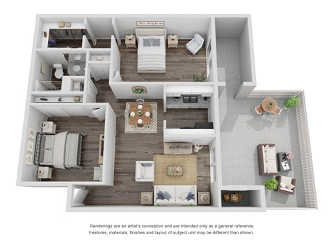 Two Bedroom 1 Bathroom Unit at Brookwood Apartments