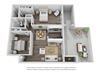 Two Bedroom Two Bathroom Unit at Brookwood Apartments