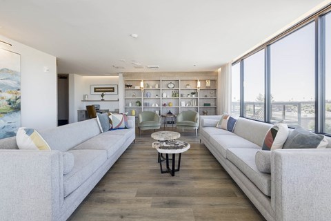 A living room with two couches and a coffee table.