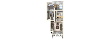 A series of images showing different room layouts for illustration purposes.