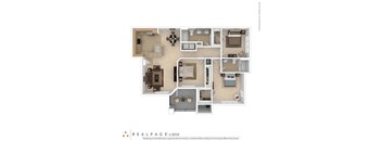 C1 3 bed 2 bath 1296 sqft