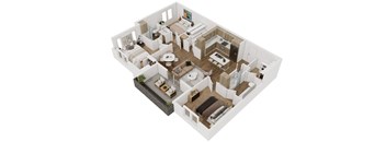 Zinc Three Bed Two Bath Floorplan at Amavida Marana