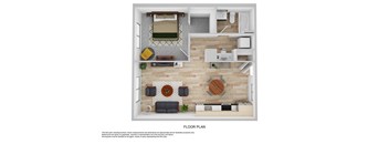 Cabana Bridges one bedroom one bathroom Floorplan in Tucson