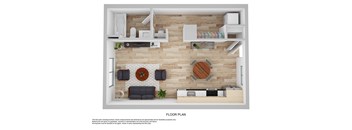 Cabana Bridges studio floorplan in Tucson