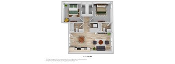 Cabana Bridges two bedroom two bathroom floorplan in Tucson