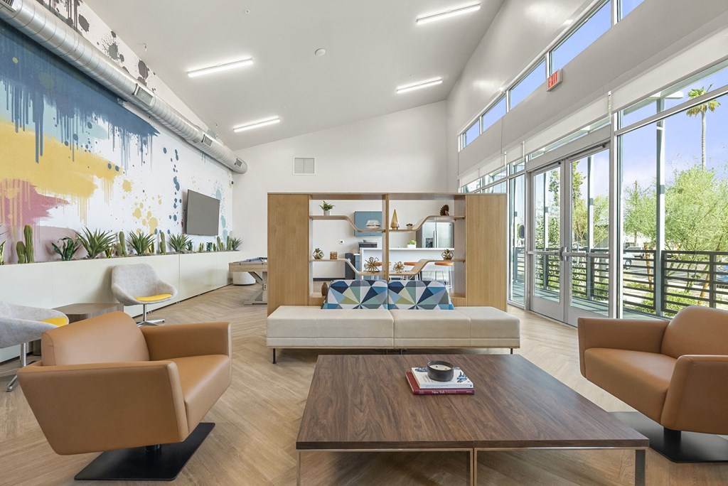 a living room with a couch and a coffee table at SECOND AVE COMMONS | BRAND-NEW, Mesa