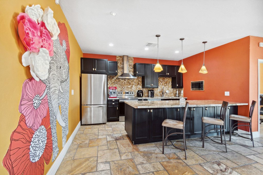 Clubhouse Kitchen at Stone Ridge Apartments in Bullhead City