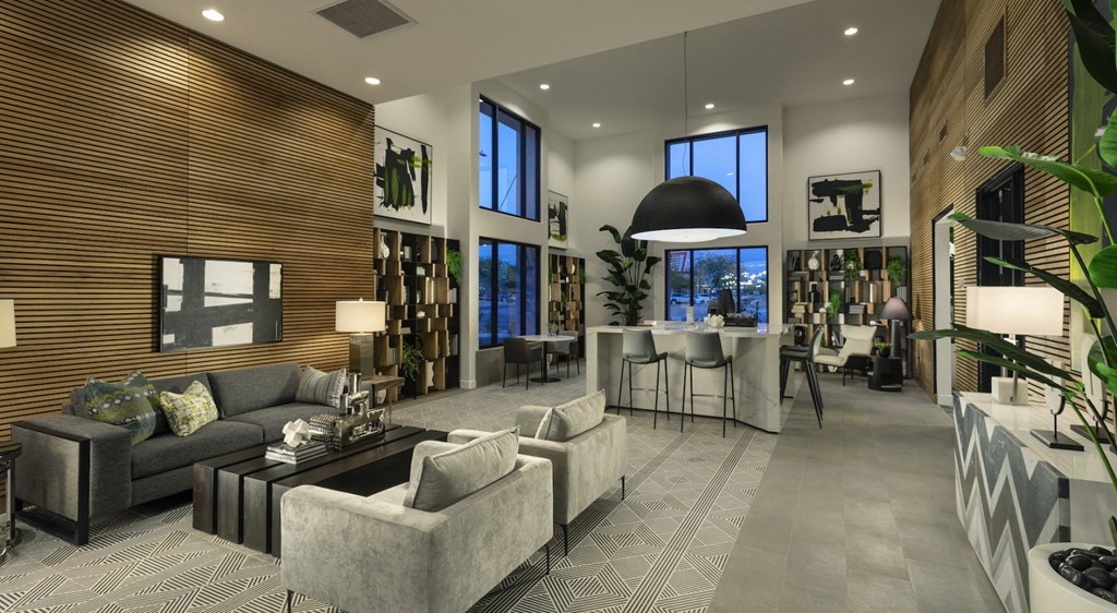 a rendering of the clubhouse at the flats east apartments in las vegas