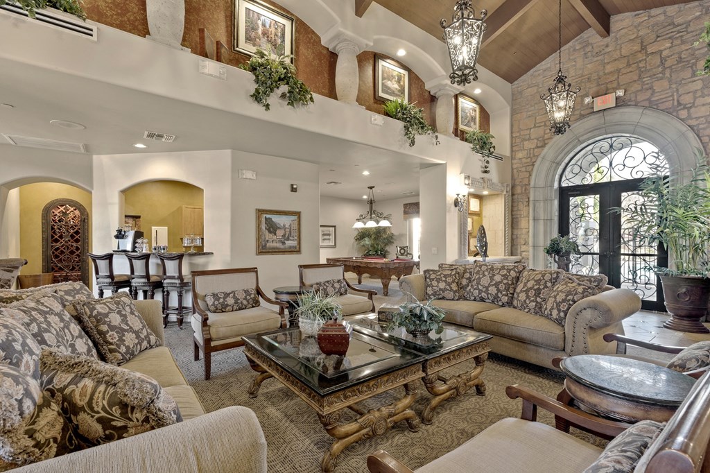 Clubhouse seating at La Borgata in Surprise AZ Feb 2020