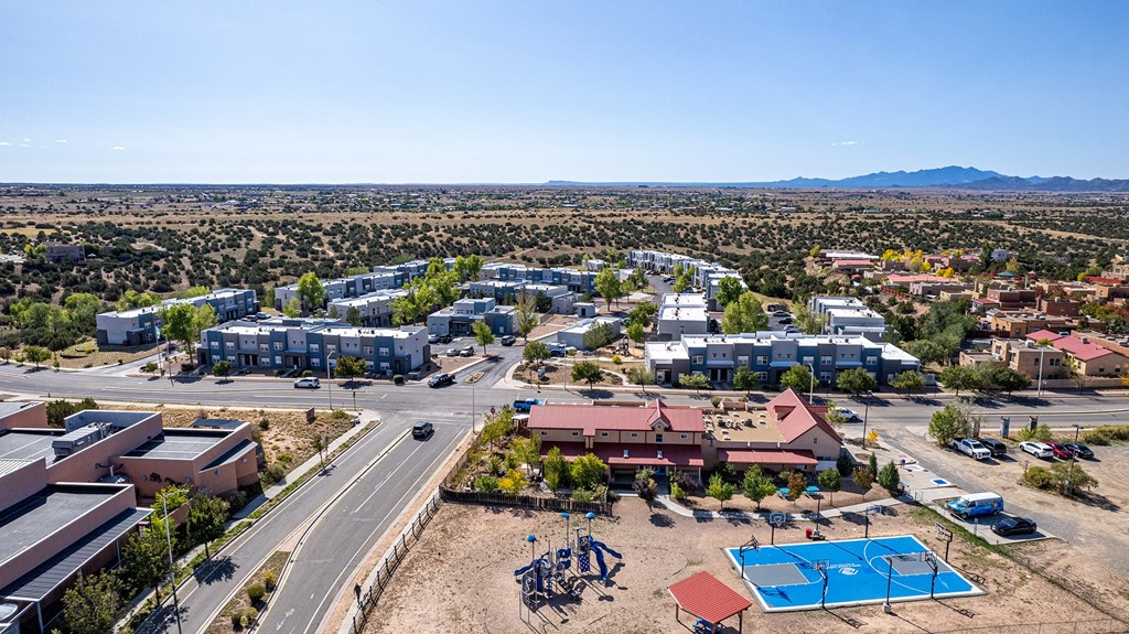Community Neighborhood at The Bluffs at Tierra Contenta Apartments in Santa Fe New Mexico