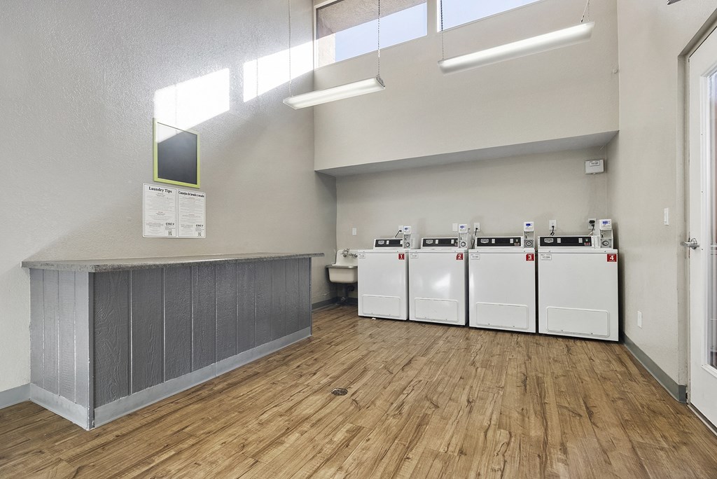 Community laundry facility at Nine90 Apartments in Tucson AZ November 2020
