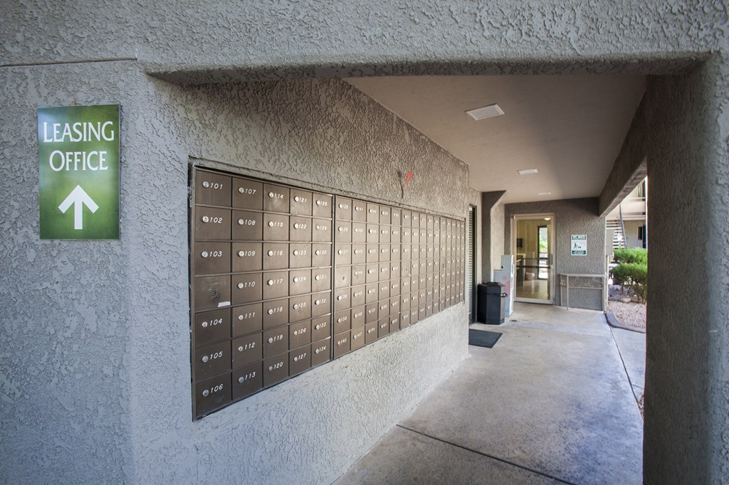 Community mailboxes at Saguaro Villas Apartments in Tucson AZ September 2020