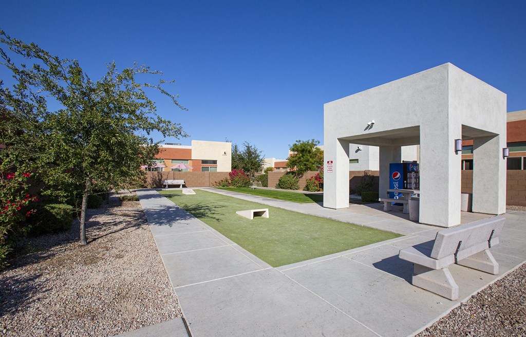 Corn Hole Area at Casitas at San Marcos in Chandler AZ Nov 2020